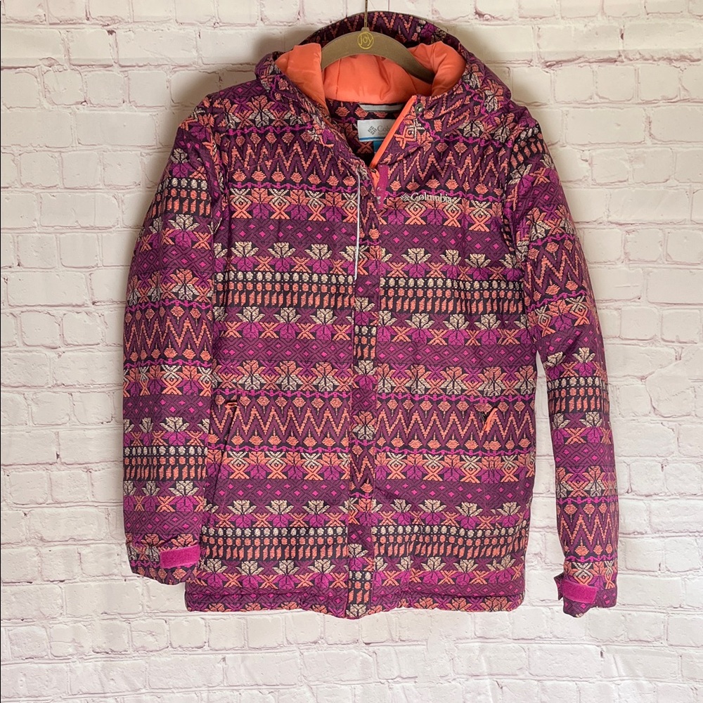 Columbia Kids Girls‎  Patterned Winter Ski Jacket - Coat Size Large